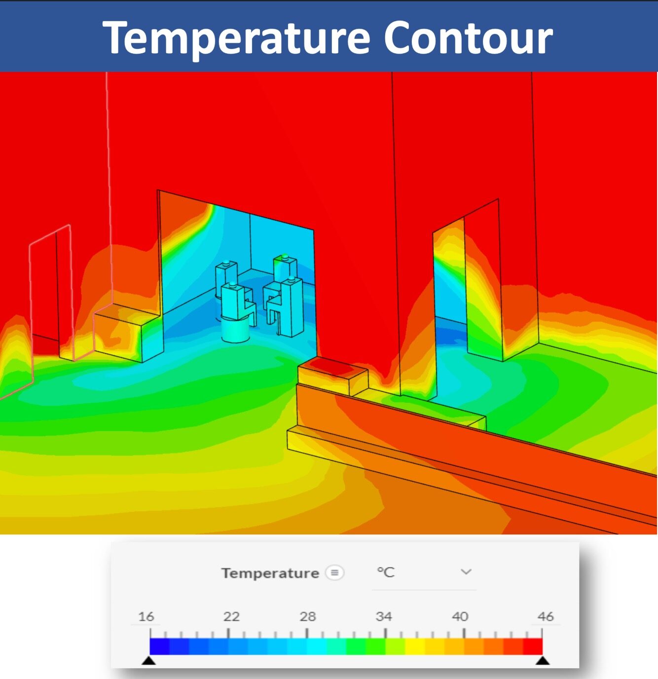 CFD temperature contour of the Four Seasons tea lounge terrace
