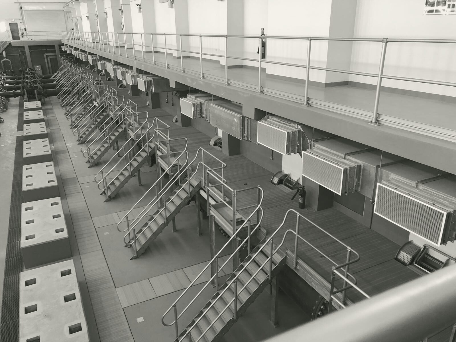 The pump hall with its access walkways