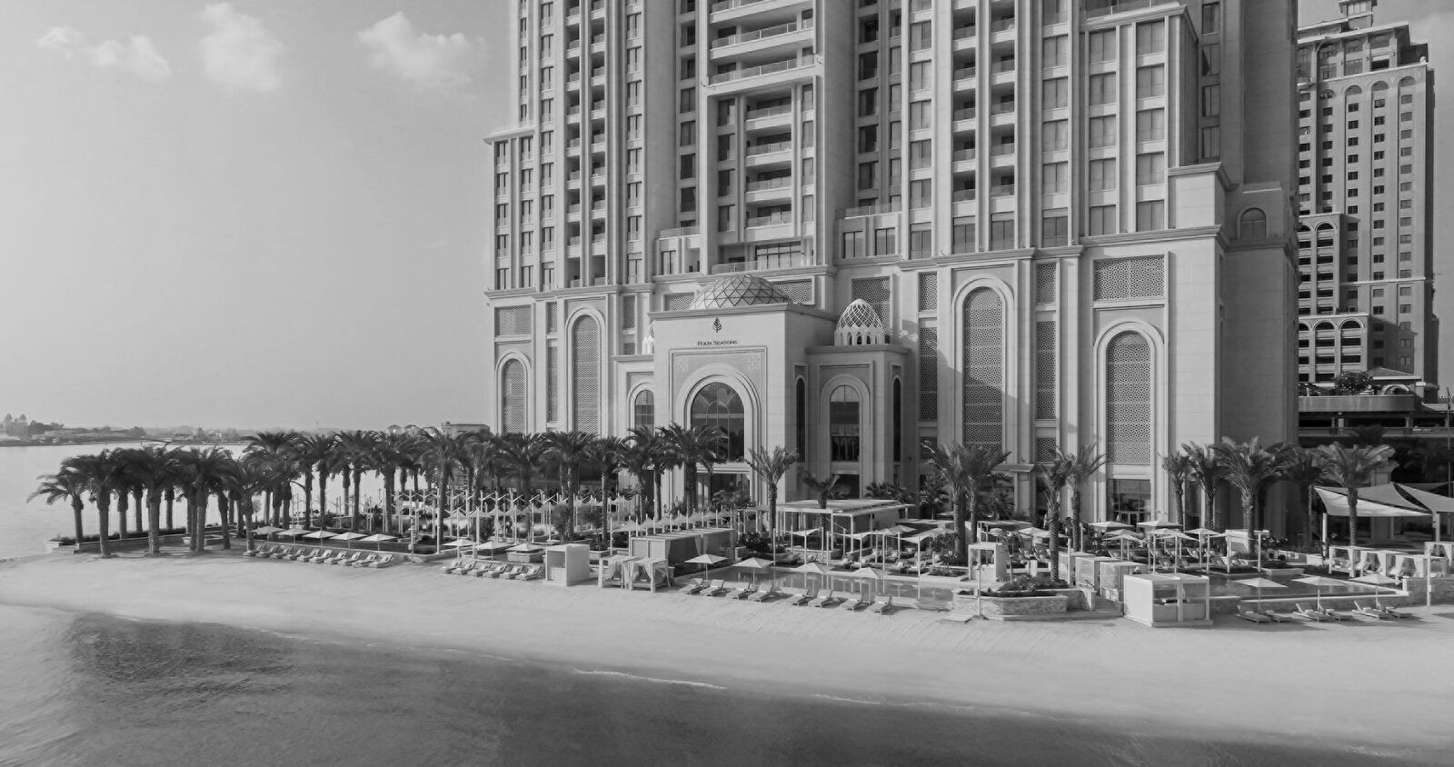 The Four Seasons, Doha, its terraces along the beach